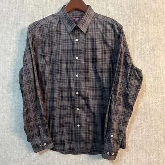 UNTUCKit Shirt Mens XL Gray Plaid Devitt WF Long Sleeve Button Down Cotton Soft - Picture 8 of 10